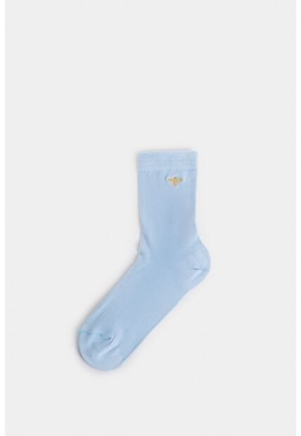 Calcetines Media Pierna San Jacinto Para Mujer Bordado Abeja Calcetines Media Pierna San Jacinto Para Mujer Bordado Abeja Azul Claro XS VÉLEZ