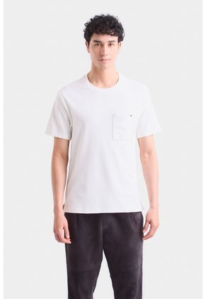 Camiseta En Algodón Para Hombre Bolsillo Cuero Camiseta En Algodón Para Hombre Bolsillo Cuero Blanco S VÉLEZ