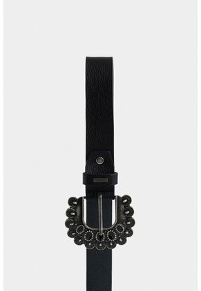 Cinturón Unifaz Mars De Cuero Para Mujer Silueta Hexagonal Cinturón Unifaz Mars De Cuero Para Mujer Silueta Hexagonal Negro L VÉLEZ