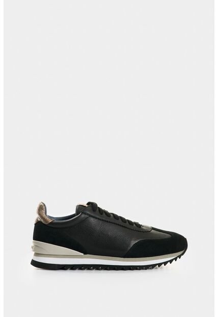 Tenis De Cuero Y Folia Para Mujer Gem Tenis De Cuero Y Folia Para Mujer Gem Negro 35 VÉLEZ