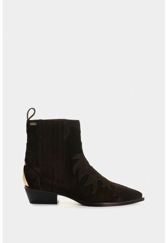Botines Texanos De Cuero Gamuzado Para Mujer Nara Botines Texanos De Cuero Gamuzado Para Mujer Nara Cafe 41 VÉLEZ Vélez