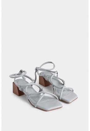 Sandalia Tacón Calatea De Cuero Para Mujer Strap Tubular Sandalia Tacón Calatea De Cuero Para Mujer Strap Tubular Gris 41 VÉLEZ