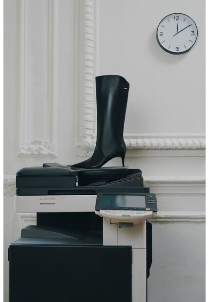 Botas De Tacón Lanceolata De Cuero Para Mujer Silueta Punta Botas De Tacón Lanceolata De Cuero Para Mujer Silueta Punta Negro 39 VÉLEZ