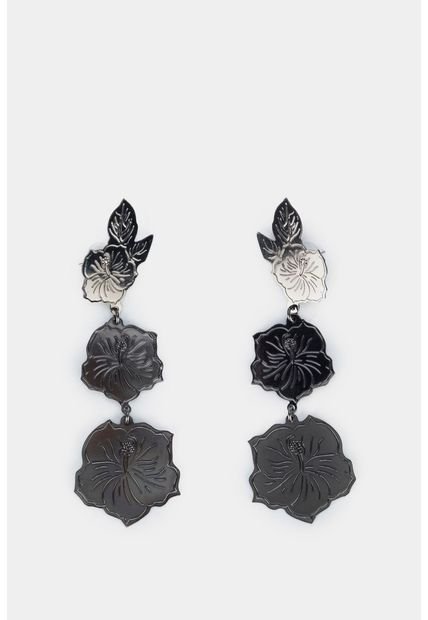 Aretes Maxi De Lámina Con Resina Para Mujer Flores