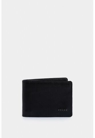Billetera Montt De Cuero Para Hombre Acabado Brillo Billetera Montt De Cuero Para Hombre Acabado Brillo Negro VÉLEZ Vélez