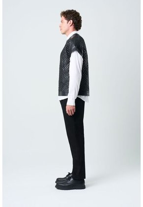 Camisilla Orion De Cuero Para Hombre Tejida Camisilla Orion De Cuero Para Hombre Tejida Negro S VÉLEZ