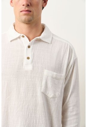 Camisa Semi-fitted Manga Larga Para Hombre Memoria Camisa Semi-fitted Manga Larga Para Hombre Memoria Crema M VÉLEZ