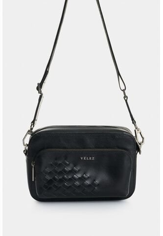 Bandolera De Cuero Con Detalle Tejido Para Hombre Kansas 2.0 Bandolera De Cuero Con Detalle Tejido Para Hombre Kansas 2.0 Negro VÉLEZ Vélez