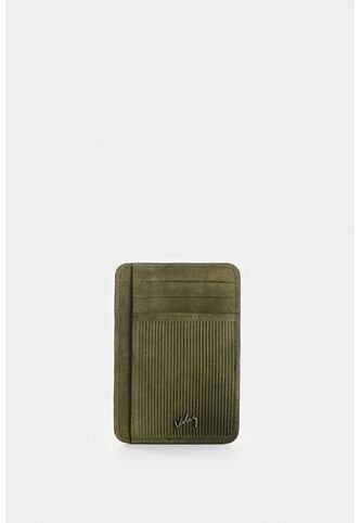 Porta Tarjetas Vértice De Cuero Para Hombre Detalle Rayas Porta Tarjetas Vértice De Cuero Para Hombre Detalle Rayas Verde Oliva VÉLEZ Vélez