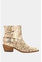 Botines Tacón Texano De Cuero Para Mujer Folia Pitón Botines Tacón Texano De Cuero Para Mujer Folia Pitón Beige 35 Vélez de Vélez
