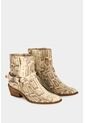 Botines Tacón Texano De Cuero Para Mujer Folia Pitón Botines Tacón Texano De Cuero Para Mujer Folia Pitón Beige 35 Vélez de Vélez