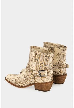 Botines Tacón Texano De Cuero Para Mujer Folia Pitón Botines Tacón Texano De Cuero Para Mujer Folia Pitón Beige 35 Vélez
