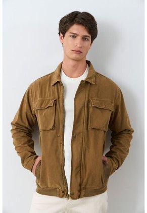 Chaqueta Vireo En Dril Para Hombre Semi Ajustada Chaqueta Vireo En Dril Para Hombre Semi Ajustada Cafe Claro L VÉLEZ