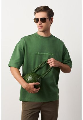 Camiseta Relaxed Fit Para Hombre Camiseta Relaxed Fit Para Hombre Verde XS VÉLEZ