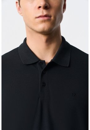 Polo Manga Larga En Algodón Para Hombre Nápoles Polo Manga Larga En Algodón Para Hombre Nápoles Negro S VÉLEZ