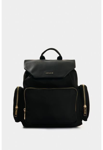 Tula Morral Mini Orión De Lona Y Cuero Para Mujer Ajuste Cordón Tula Morral Mini Orión De Lona Y Cuero Para Mujer Ajuste Cordón Negro Vélez