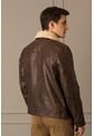 Chaqueta Aviador Amber De Cuero Para Hombre Cuello Ovejero Cafe Chaqueta Aviador Amber De Cuero Para Hombre Cuello Ovejero Cafe L Vélez de Vélez