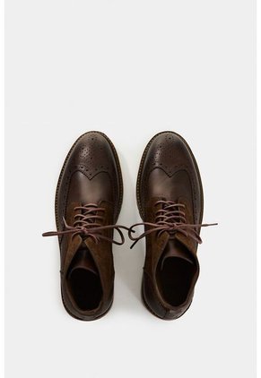 Botas De Cuero Gamuzado Y Liso Para Hombre Gael Botas De Cuero Gamuzado Y Liso Para Hombre Gael Cafe 45 VÉLEZ