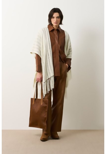 Cárdigan Tipo Poncho Tejido Para Mujer Quena Cárdigan Tipo Poncho Tejido Para Mujer Quena Crema L VÉLEZ