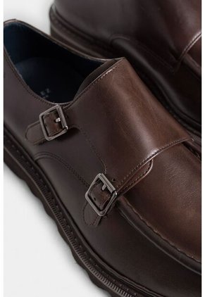 Mocasines Loira De Cuero Para Hombre Silueta Monkstrap Mocasines Loira De Cuero Para Hombre Silueta Monkstrap Cafe 40 Vélez