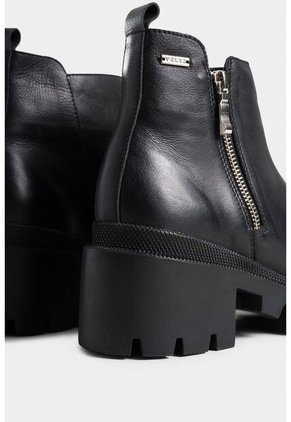 Botines Burdeos De Cuero Para Mujer Suela Tractorada Botines Burdeos De Cuero Para Mujer Suela Tractorada Negro 37 Vélez