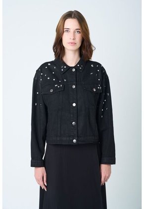 Chaqueta Black Para Mujer Silueta Trucker Chaqueta Black Para Mujer Silueta Trucker Negro XL VÉLEZ