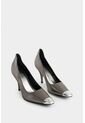 Tacones Cerrados Iris De Cuero Para Mujer Puntera Metálica Tacones Cerrados Iris De Cuero Para Mujer Puntera Metálica Plata 41 Vélez de Vélez