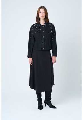 Chaqueta Black Para Mujer Silueta Trucker Chaqueta Black Para Mujer Silueta Trucker Negro XL VÉLEZ
