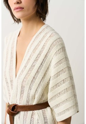 Cárdigan Tipo Poncho Tejido Para Mujer Quena Cárdigan Tipo Poncho Tejido Para Mujer Quena Crema L VÉLEZ