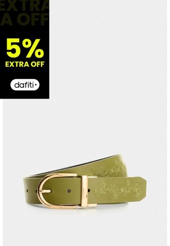 Cinturón Doblefaz En Cuero Para Mujer Yuuban Cinturón Doblefaz En Cuero Para Mujer Yuuban Verde Oliva S VÉLEZ Vélez