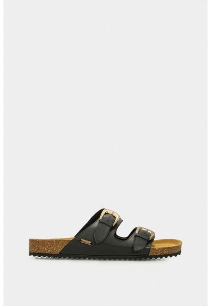 Sandalia Plana Pilos De Cuero Para Mujer Suela Corcho Sandalia Plana Pilos De Cuero Para Mujer Suela Corcho Negro 41 Vélez