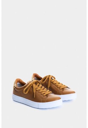 Tenis Casual De Cuero Combinados Tenis Casual De Cuero Combinados Miel 37 VÉLEZ