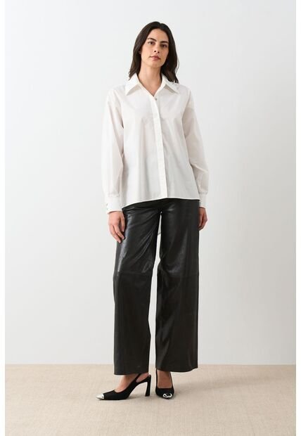 Camisa Manga Larga Oversized Para Mujer Astra Camisa Manga Larga Oversized Para Mujer Astra Crema L VÉLEZ