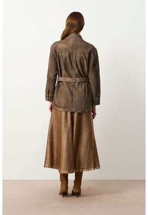 Chaqueta Parka En Gamuza Envejecida Para Mujer Lumbre Chaqueta Parka En Gamuza Envejecida Para Mujer Lumbre Verde Oliva S VÉLEZ