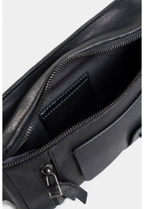 Riñonera Casual  Tacubade Cuero Vintage Negro Riñonera Casual  Tacubade Cuero Vintage Negro VÉLEZ