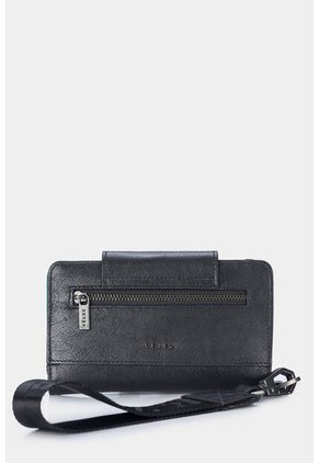 Billetera Bravo De Cuero Con Semibrillo Y Grano Natural Para Mujer Manija Removible Billetera Bravo De Cuero Con Semibrillo Y Grano Natural Para Mujer Manija Removible Negro Vélez