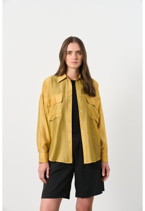 Camisa Manga Larga Para Mujer Pearl Camisa Manga Larga Para Mujer Pearl Mostaza XL VÉLEZ