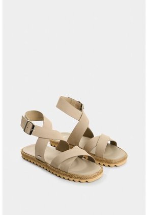 Sandalia Plana Orbi 2.0 De Cuero Para Mujer Detalle Yute Sandalia Plana Orbi 2.0 De Cuero Para Mujer Detalle Yute Arena 37 VÉLEZ