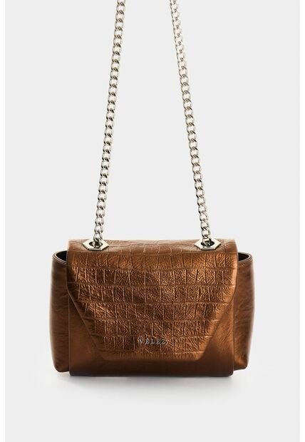 Manos Libres De Cuero Folia Para Mujer Mini Lili Manos Libres De Cuero Folia Para Mujer Mini Lili Bronce VÉLEZ