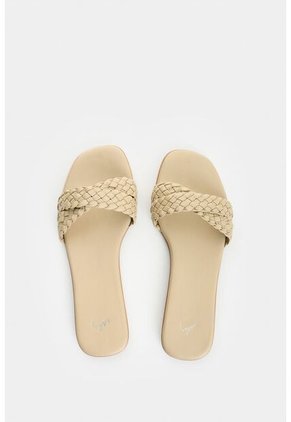 Sandalia Plana De Cuero Trenzado Para Mujer Senda Sandalia Plana De Cuero Trenzado Para Mujer Senda Arena 41 VÉLEZ