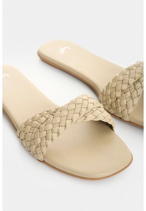 Sandalia Plana De Cuero Trenzado Para Mujer Senda Sandalia Plana De Cuero Trenzado Para Mujer Senda Arena 41 VÉLEZ