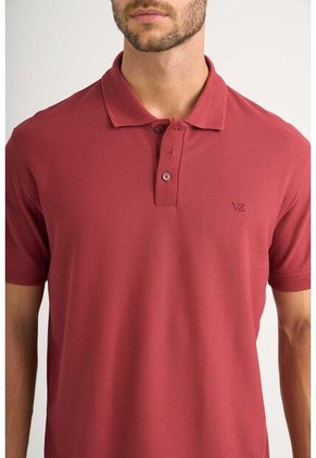 Polo Para Hombre Semi Fit Detalle Jacquard Polo Para Hombre Semi Fit Detalle Jacquard Vinotinto XXL VÉLEZ