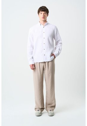 Camisa Manga Larga Semi Fitted Para Hombre Roma Camisa Manga Larga Semi Fitted Para Hombre Roma Blanco XL VÉLEZ