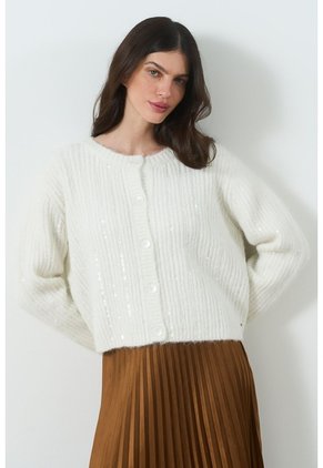 Cardigan Tejido Para Mujer Aurelia Cardigan Tejido Para Mujer Aurelia Crema L VÉLEZ