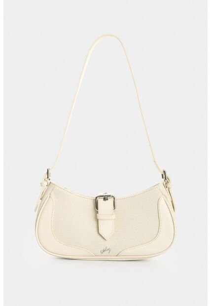 Bowling En Lona Y Cuero Para Mujer Nácar Bowling En Lona Y Cuero Para Mujer Nácar Blanco VÉLEZ