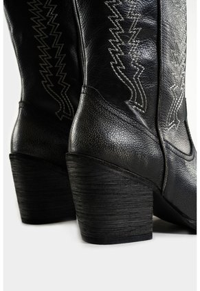 Botas Texanas Riveros De Cuero Para Mujer Bordado Decorativo Botas Texanas Riveros De Cuero Para Mujer Bordado Decorativo Negro 38 VÉLEZ
