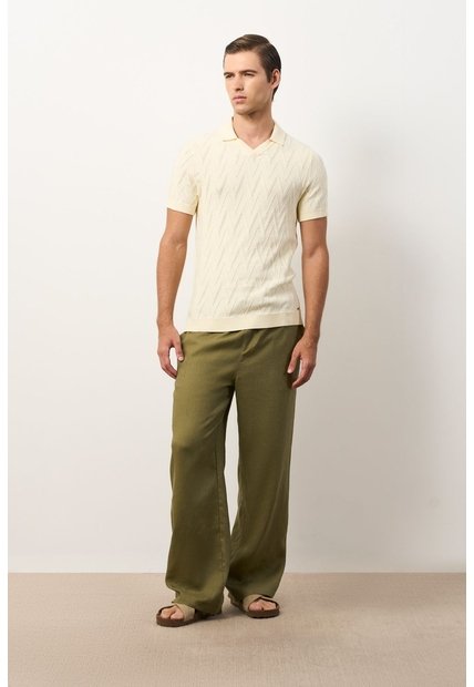 Polo Manga Corta Tejuda Para Hombre Cienaga Polo Manga Corta Tejuda Para Hombre Cienaga Crema M VÉLEZ
