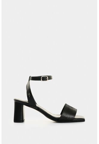 Sandalia Tacón De Cuero Grabado Para Mujer Kril Sandalia Tacón De Cuero Grabado Para Mujer Kril Negro 35 VÉLEZ Vélez