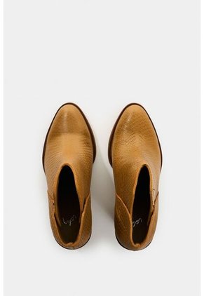 Botines De Cuero Grabado Para Mujer Alpha Botines De Cuero Grabado Para Mujer Alpha Miel 37 VÉLEZ