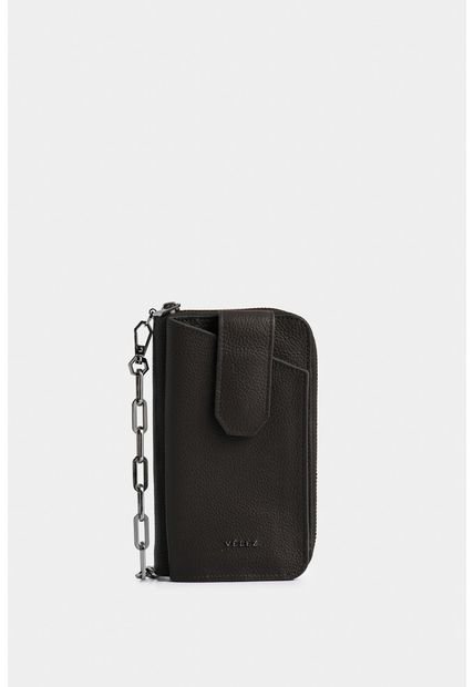 Porta Chequera Ibiza De Cuero Para Mujer Cadena Removible Porta Chequera Ibiza De Cuero Para Mujer Cadena Removible Negro Vélez
